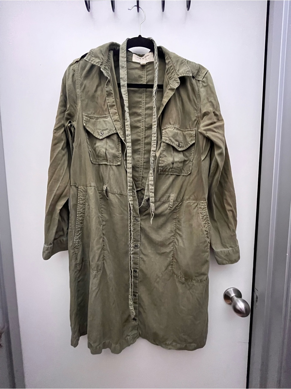 Anthropologie Olive Utility Shirt Dress